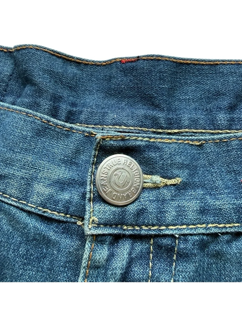 True Religion Billy Super T Jeans 38x33 Big Stitch Y2K Flap Pocket Denim Blue